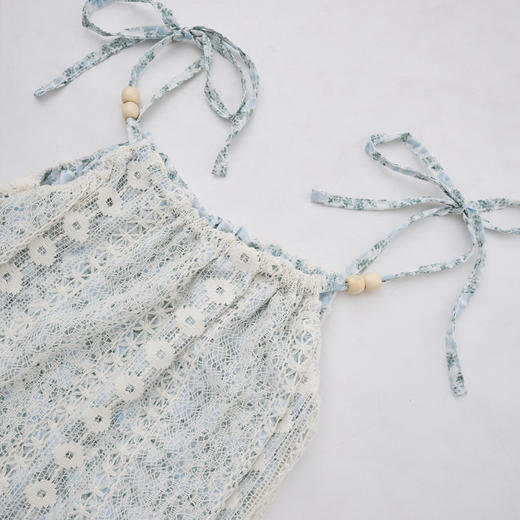 西遇法式吊带连衣裙女新款a字大裙摆海边度假碎花长裙D0050476 商品图5