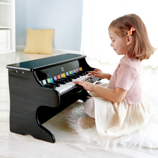 Hape儿童木制机械小钢琴 3-6岁男女小孩儿童音乐玩具早教儿童节礼物 25键钢琴黑色 E8463 商品图2