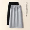 丁摩 灰色卫裙半身裙女春秋新款中长款遮跨显瘦高腰a字裙中长裙5ZF-D862 商品缩略图0