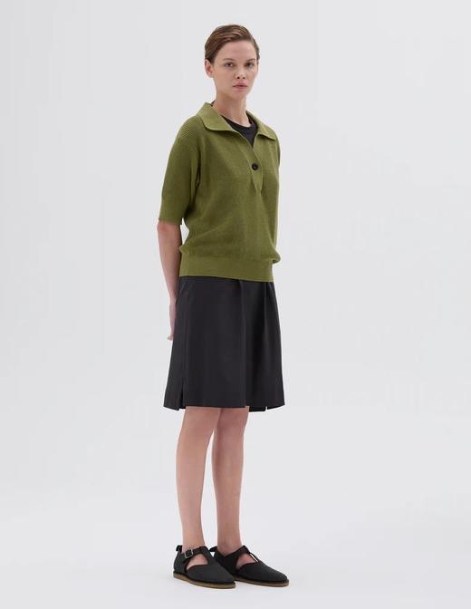 MHL  草绿色意大利棉针织短袖Polo衫 商品图2