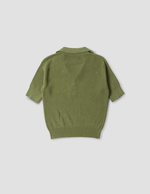 MHL  草绿色意大利棉针织短袖Polo衫 商品图5