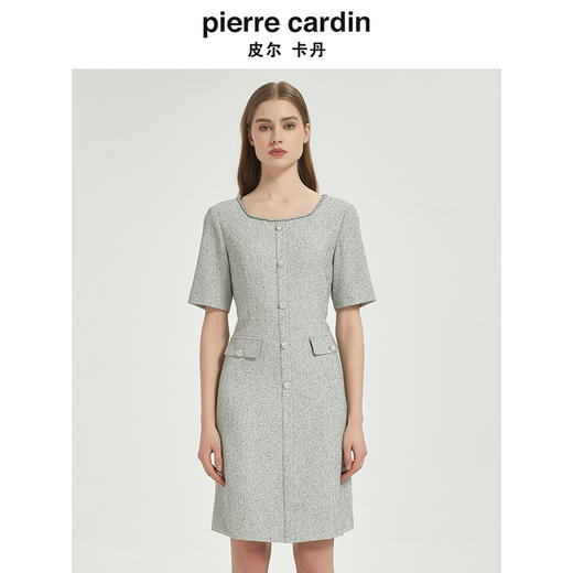 皮尔卡丹女装都市时尚简约淑女小香风连衣裙C51DS030H0 商品图0