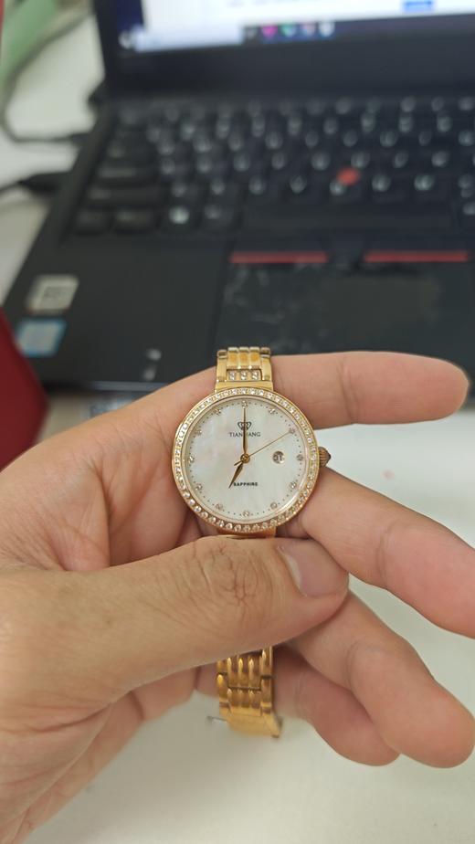 S00002631  天王TIAN WANG 星辰优雅时尚手表女学生贝母盘钢带女士石英31194（可能没电） 商品图3