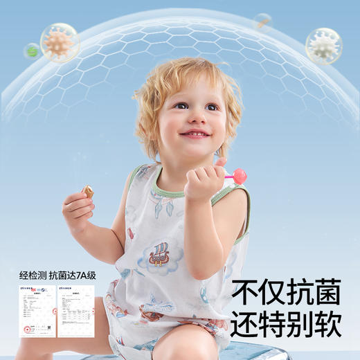 贝肽斯婴儿包屁衣女宝宝夏季无袖新生儿透气竹棉a类背心连体哈衣 商品图4