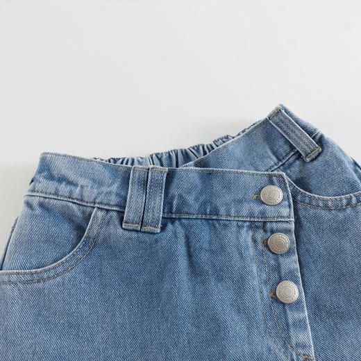 马克珍妮女童时尚折边牛仔裙裤儿童短裤纯棉2025年春夏新款550851 商品图4