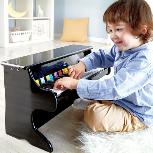 Hape儿童木制机械小钢琴 3-6岁男女小孩儿童音乐玩具早教儿童节礼物 25键钢琴黑色 E8463 商品图1