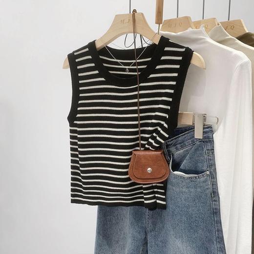 【大码吊带背心】夏季内搭打底白色短款针织 显瘦薄款百搭无袖上衣潮  商品图3