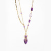 MELI&MOLI【火】紫水晶迷你树叶吊坠 随形珠点缀包金项链 商品缩略图0