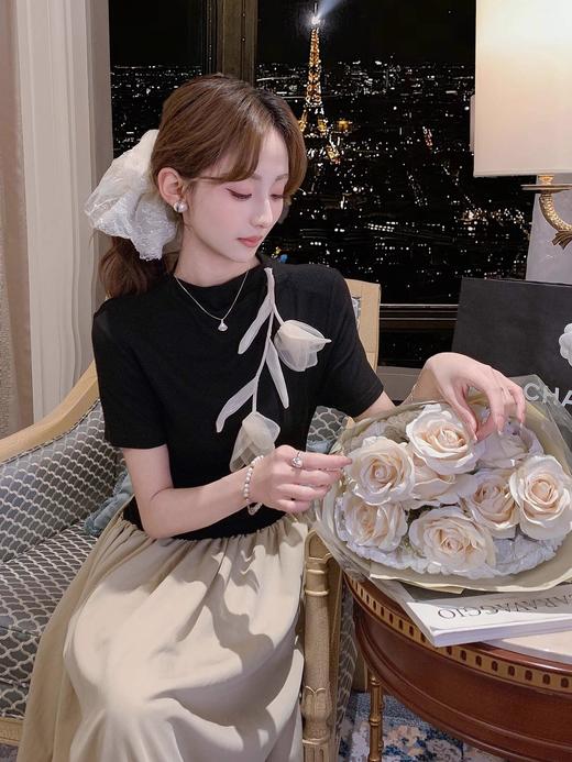 张心子【挚爱郁金香】春夏设计感弹力拼接连衣裙 U2503008 商品图2