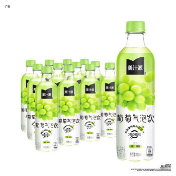 可口可乐（Coca-Cola）美汁源 无糖饮料 葡萄气泡饮 480ml*12瓶 整箱装 商品图5