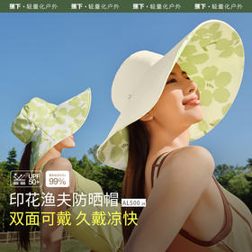 蕉下女士双面倍护渔夫防晒帽AL50024印花款