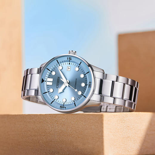 西铁城/CITIZEN机械机芯日历夜光防水商务时尚男表NJ0191-83L 商品图4