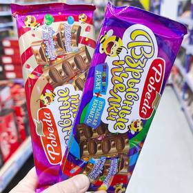 胜利小蜜蜂系列彩虹糖跳跳糖夹心牛奶巧克力80g