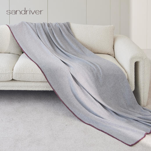 羊绒水波纹撞色锁边毯子SJF97P718N 商品图4