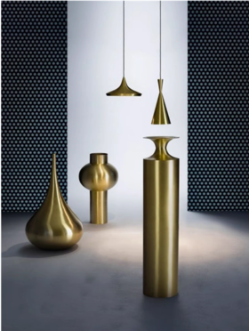 英国Tom Dixon Beat黄铜水滴造型花器大型花瓶手工桌面摆件