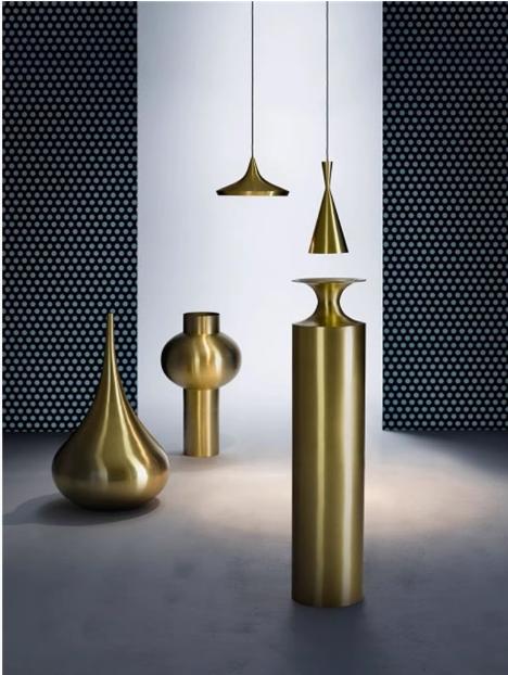 英国Tom Dixon Beat黄铜水滴造型花器大型花瓶手工桌面摆件 商品图0