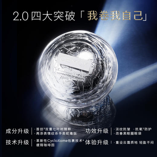 【淡纹大师  买一送一】CEMOY澳诗茉晶耀立体紧致多效眼霜20ml  紧致双眸 抚平细纹 缓解眼部水肿 清爽易吸收 贵妇级质感 赠晶耀眼霜5ml*4+小鲸鱼按摩棒 商品图5