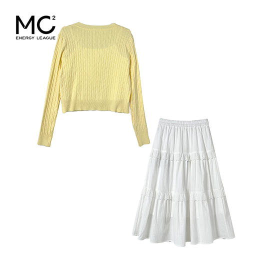 女装针织开衫配背心加绣花半裙三件套-7706S5212016 商品图3