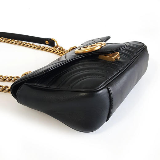 【95新】Gucci古驰Marmont系列446744 黑金马蒙22链条包单肩斜挎包女士现售价：6200！270225AI17 商品图5