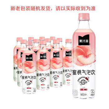 可口可乐（Coca-Cola）美汁源 无糖饮料 蜜桃气泡饮 480ml*12瓶 整箱装 商品图4