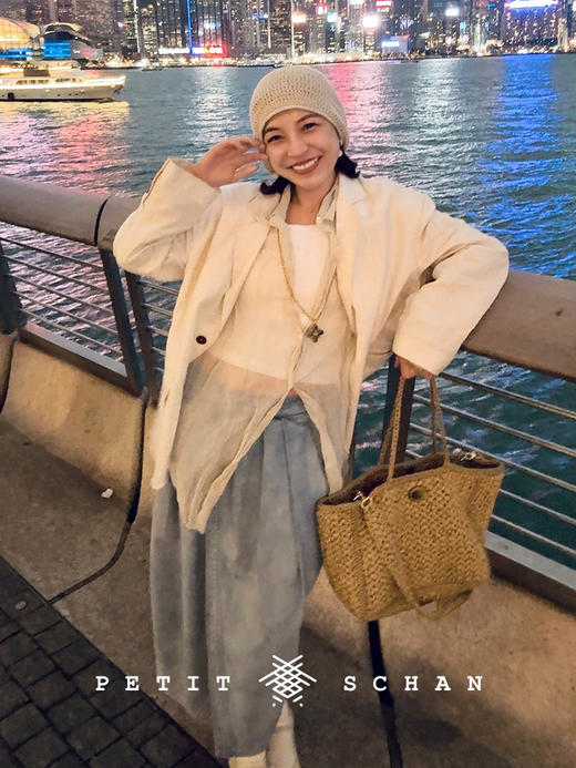 PETIT SCHAN小闪 CLO#756 moonsong 月光曲 纯亚麻毛边散口设计休闲西装外套 商品图5