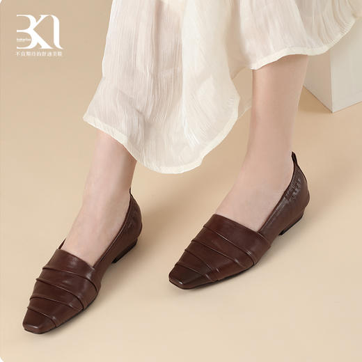 BAKERLOO法式可颂方头皱褶舒适鞋AD130 商品图0