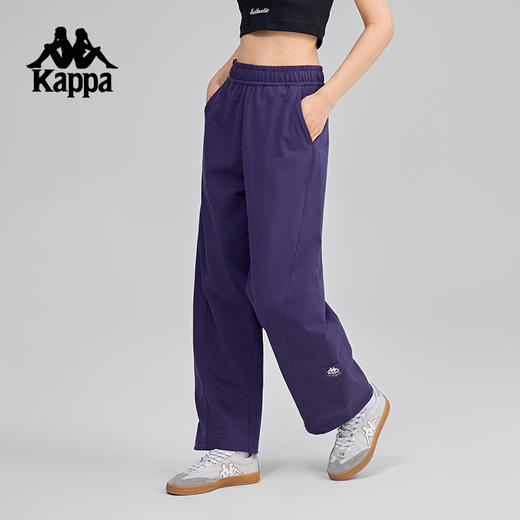 Kappa卡帕背靠背女款针织运动裤2025新款复古长裤休闲裤子直筒裤K0F42AK80 商品图1