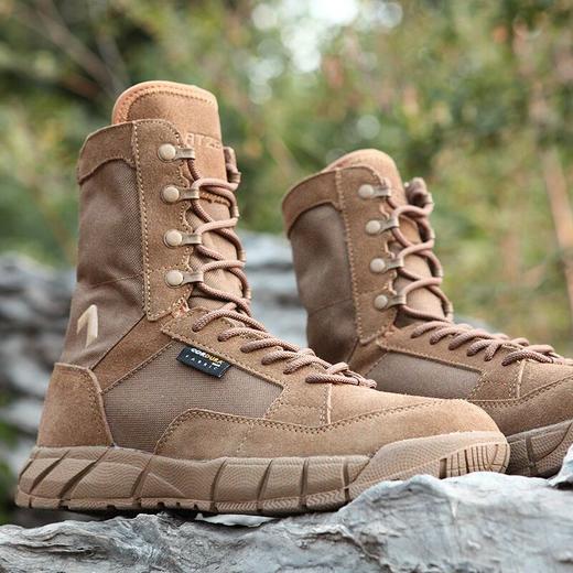 【战地之选 轻盈透气 防泼耐造】208H狼棕色轻量级高帮超轻作战靴（狼棕色）ds（dq） 商品图3