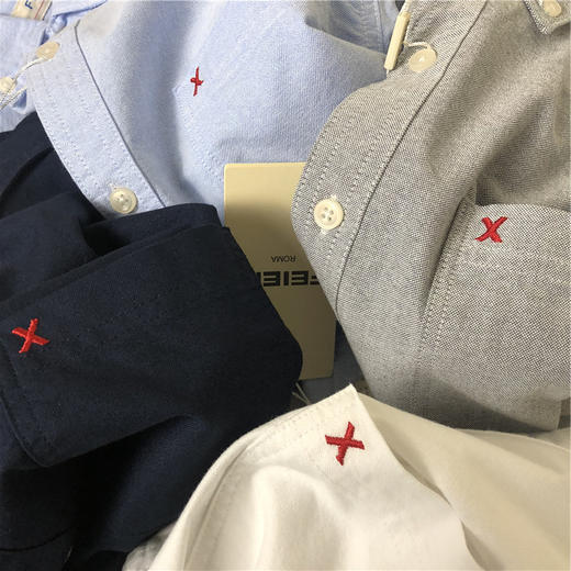 2025新款手肘贴布补丁全棉水洗牛津纺百搭春季修身休闲衬衫衬衣男款！情侣款！ 商品图3