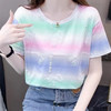 【大码女装印花女士T恤】短袖韩版2025夏季新款 发泡碎花宽松百搭上衣  商品缩略图11
