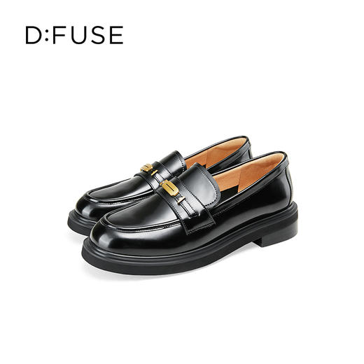 迪芙斯2025春季新款轻便通勤皮鞋英伦风轻量百搭乐福鞋DFD1112114 商品图7