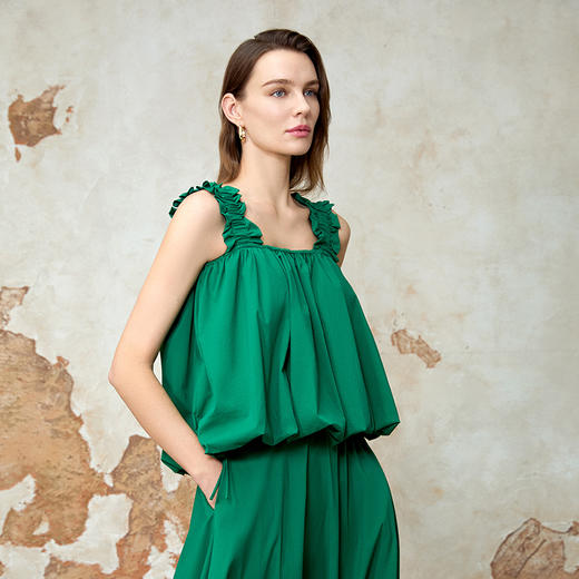 EITIE爱特爱简约百搭方领无袖显瘦小上衣夏季新款8213908 商品图3