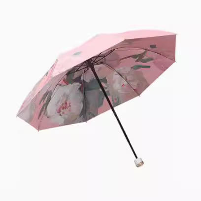 【颜值爆棚❗️UPF50+黑胶晴雨伞】晴雨两用，防紫外线，遇水成珠，雨伞大号自动女遮阳伞八骨油画L 商品图4