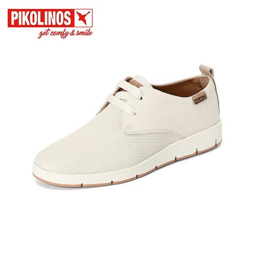 【Pikolinos 】  B3F | 派高雁25春节牛皮圆头平底系带纯色休闲单鞋PS256401 商品图1