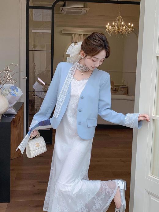 张心子【月光玛德琳】春夏气质蕾丝时尚两件套套装 U2502051 商品图5