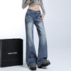 罗蒙女士四季款低腰牛仔裤阔腿微喇显瘦遮肉牛仔裤子百搭舒适休闲女长裤 商品缩略图3