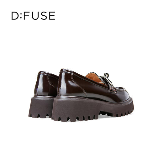 迪芙斯2025春新款轻便通勤圆环金属扣增高厚底乐福鞋通勤鞋DFD1112106 商品图13