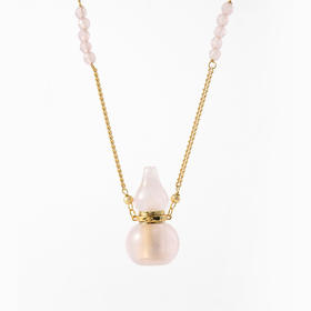 MELI&MOLI【火】芙蓉石葫芦形吊坠 粉晶点缀项链