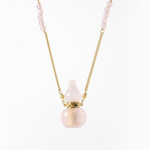 MELI&MOLI【火】芙蓉石葫芦形吊坠 粉晶点缀项链 商品图0