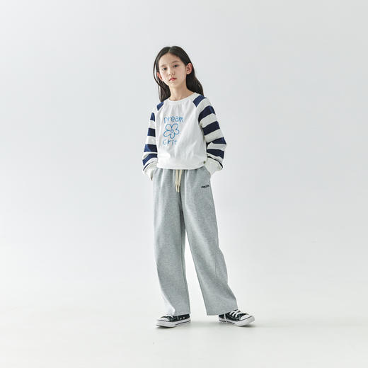 棵初2025年春季新款童装纯色休闲宽松卫裤运动裤 商品图3