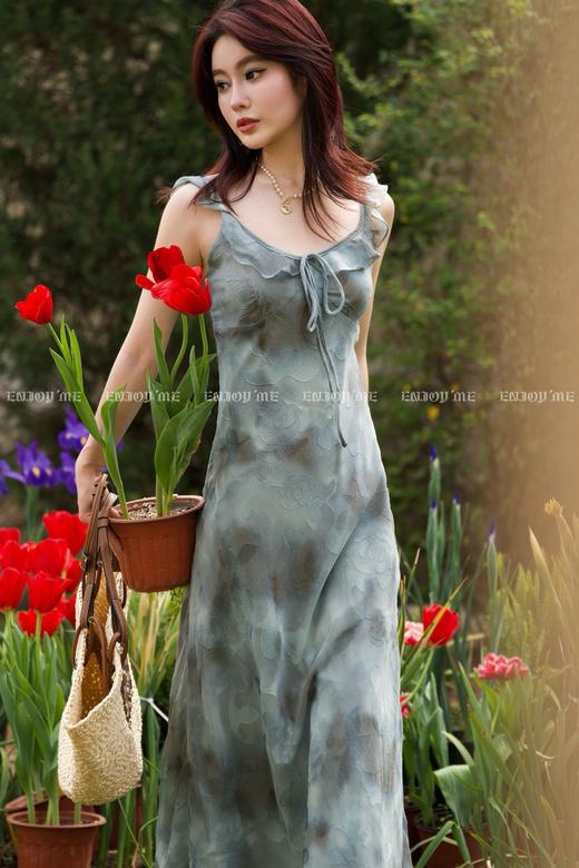 【门店同款】ENJOY春季“绮梦繁花”荷叶边晕染长裙 161907607 商品图2