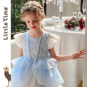 Littletime女童连衣裙2025春夏洛丽塔礼服甜美法式网纱公主裙