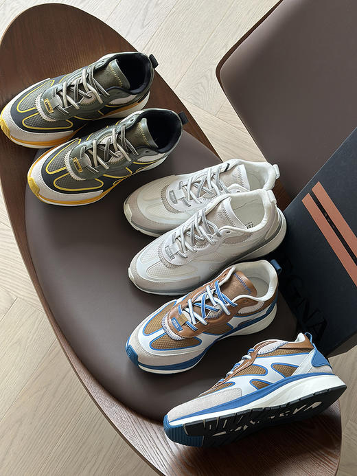 现货 THS-限时 杰尼家 麂皮/牛皮革拼接网布运动鞋 3色 AZ352 商品图1