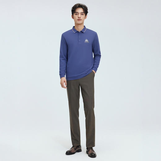 圣得西POLO衫男2025年春季新款翻领商务休闲通勤百搭男士长袖T恤2412945090 商品图4