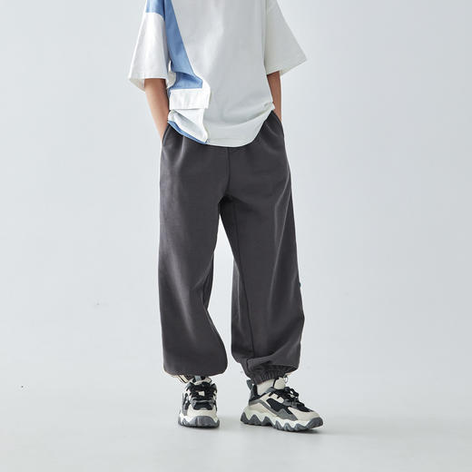 蓝汽水25年新款宽松休闲织带卫裤男童春季侧缝双条撞色织标束脚裤 商品图1