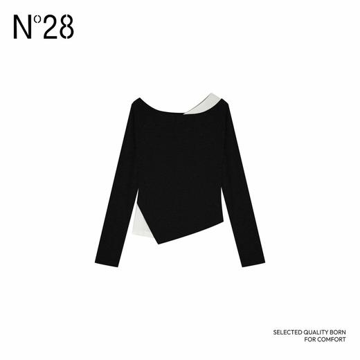 【破价】2025春季款长袖T恤气质时尚设计感不规则小众上衣895131T315 商品图3