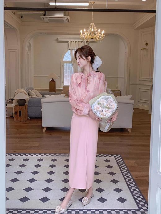 张心子【粉若桃花】春夏高腰褶皱显瘦半身裙 U2502040 商品图12