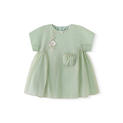 英氏女童连衣裙春夏短袖新国风女宝连衣裙纯棉透气裙子2025新款 商品图4