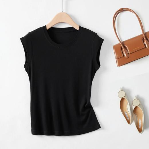 京东顺丰发货系列！【杉夏 水面膜 蚕丝无袖 打底短袖 ZM813】设计小众款 莱赛尔+桑蚕丝 空气感裸肌面料 四季百搭 商品图12