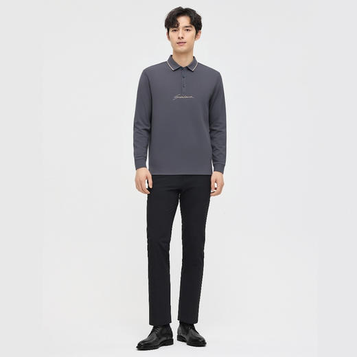 圣得西长袖polo衫男2025年新款商务绅士休闲撞色翻领时尚男士上衣2412945096 商品图4